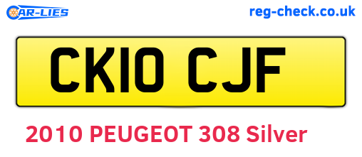 CK10CJF are the vehicle registration plates.