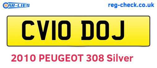 CV10DOJ are the vehicle registration plates.