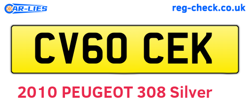CV60CEK are the vehicle registration plates.