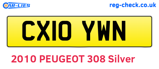 CX10YWN are the vehicle registration plates.