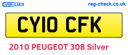 CY10CFK are the vehicle registration plates.