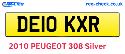 DE10KXR are the vehicle registration plates.