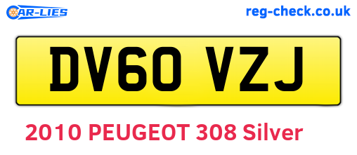 DV60VZJ are the vehicle registration plates.