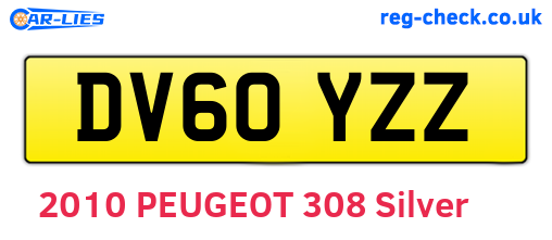 DV60YZZ are the vehicle registration plates.