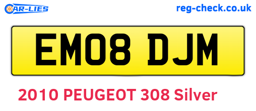 EM08DJM are the vehicle registration plates.
