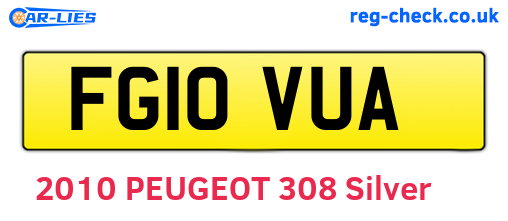 FG10VUA are the vehicle registration plates.