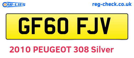GF60FJV are the vehicle registration plates.