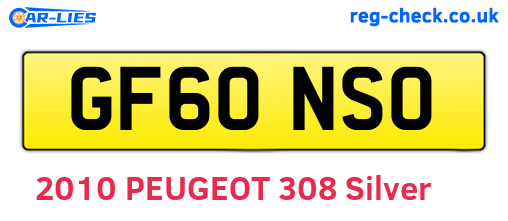 GF60NSO are the vehicle registration plates.