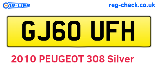 GJ60UFH are the vehicle registration plates.