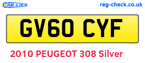 GV60CYF are the vehicle registration plates.