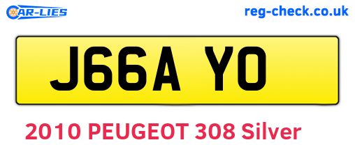J66AYO are the vehicle registration plates.