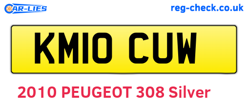 KM10CUW are the vehicle registration plates.