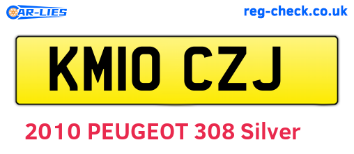 KM10CZJ are the vehicle registration plates.