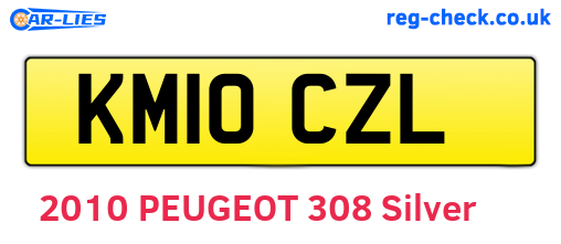 KM10CZL are the vehicle registration plates.