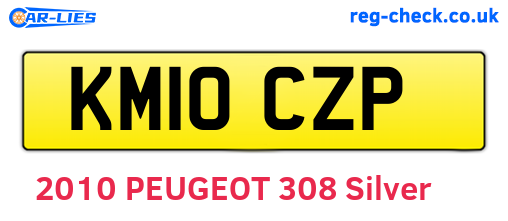 KM10CZP are the vehicle registration plates.