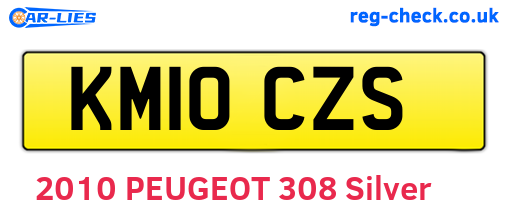 KM10CZS are the vehicle registration plates.