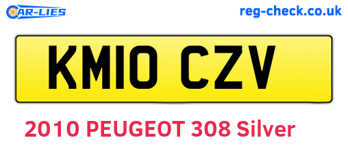 KM10CZV are the vehicle registration plates.