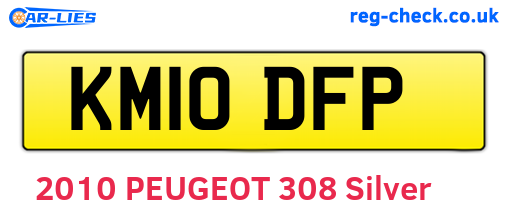 KM10DFP are the vehicle registration plates.