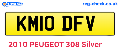 KM10DFV are the vehicle registration plates.