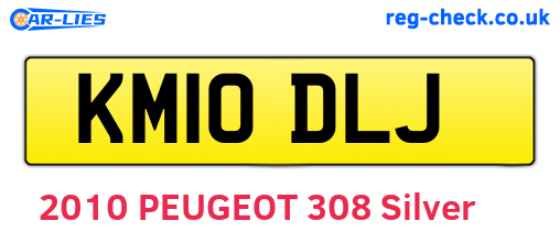KM10DLJ are the vehicle registration plates.