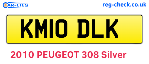 KM10DLK are the vehicle registration plates.