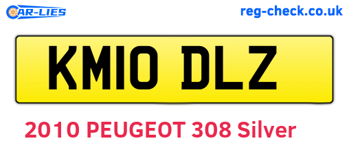 KM10DLZ are the vehicle registration plates.