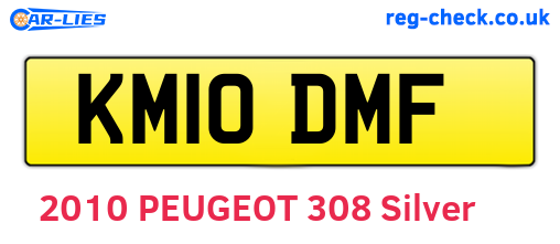 KM10DMF are the vehicle registration plates.