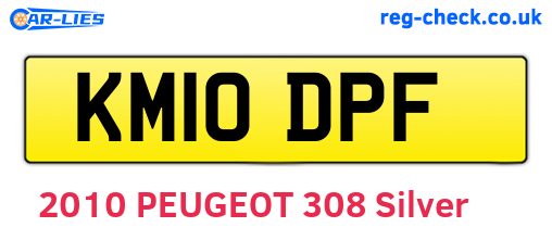 KM10DPF are the vehicle registration plates.