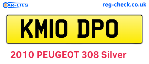 KM10DPO are the vehicle registration plates.