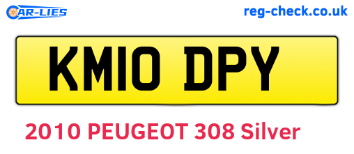 KM10DPY are the vehicle registration plates.