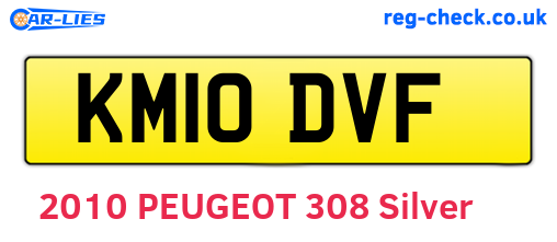 KM10DVF are the vehicle registration plates.