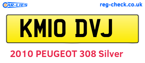 KM10DVJ are the vehicle registration plates.