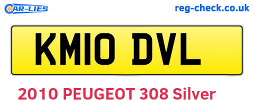 KM10DVL are the vehicle registration plates.