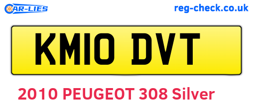 KM10DVT are the vehicle registration plates.