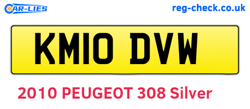 KM10DVW are the vehicle registration plates.