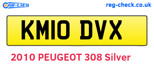 KM10DVX are the vehicle registration plates.