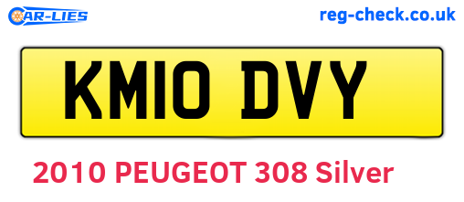 KM10DVY are the vehicle registration plates.