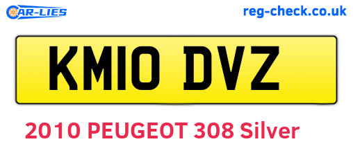 KM10DVZ are the vehicle registration plates.