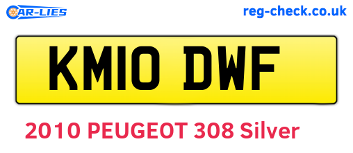 KM10DWF are the vehicle registration plates.