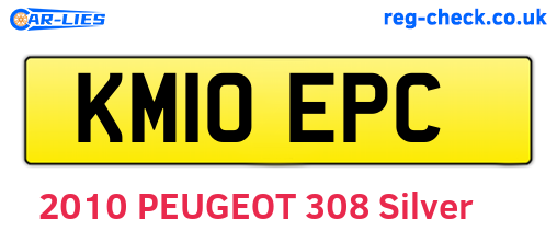 KM10EPC are the vehicle registration plates.