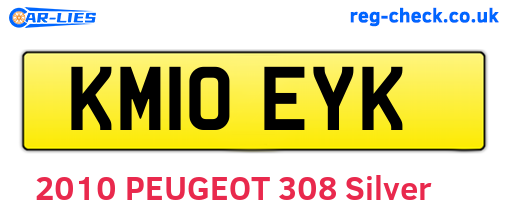 KM10EYK are the vehicle registration plates.