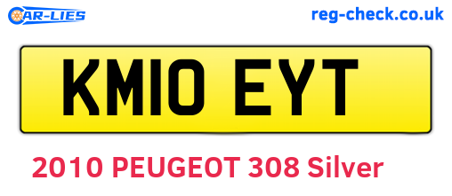 KM10EYT are the vehicle registration plates.