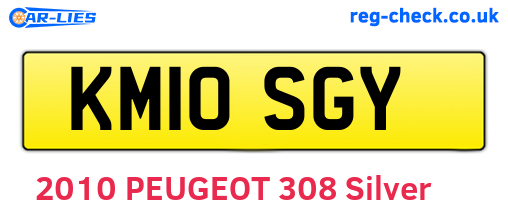 KM10SGY are the vehicle registration plates.