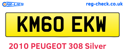 KM60EKW are the vehicle registration plates.