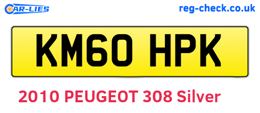 KM60HPK are the vehicle registration plates.