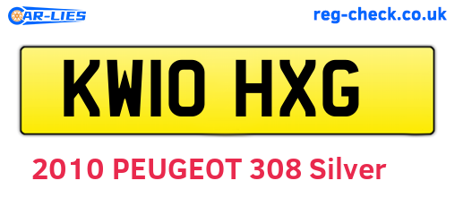KW10HXG are the vehicle registration plates.