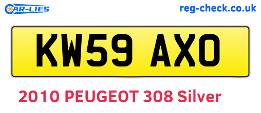 KW59AXO are the vehicle registration plates.