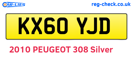 KX60YJD are the vehicle registration plates.