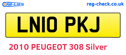 LN10PKJ are the vehicle registration plates.