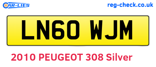 LN60WJM are the vehicle registration plates.